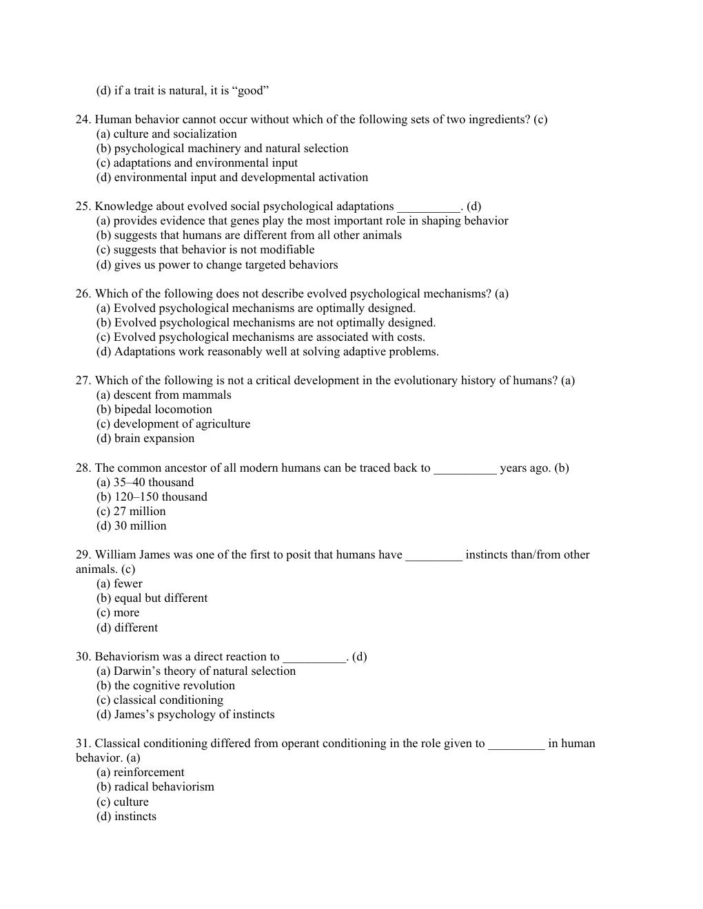 Preview page 4 of TEST BANK Evolutionary Psychology 6th Edition by David Bus