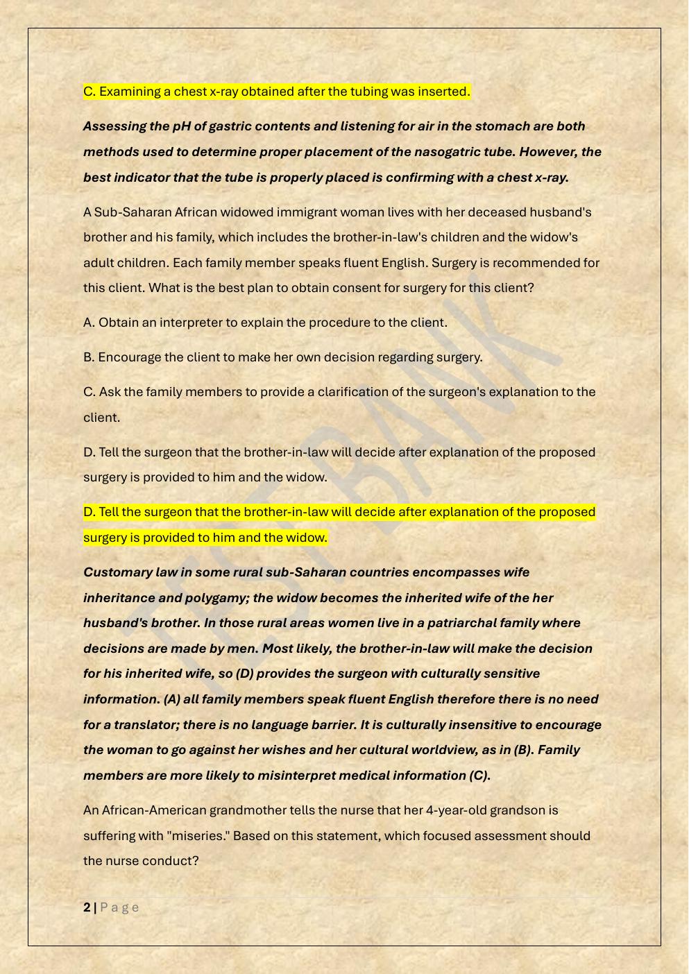 Preview page 2 of HESI FUNDAMENTALS EXAM PREP TEST  BANK 2 EXAM