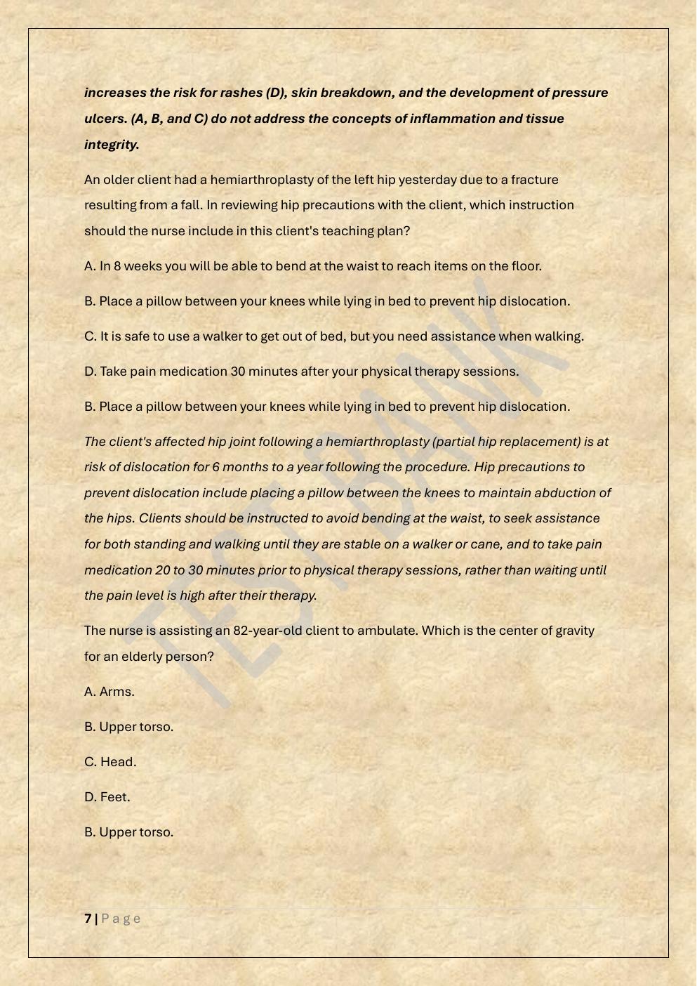 Preview page 7 of HESI FUNDAMENTALS EXAM PREP TEST  BANK 2 EXAM
