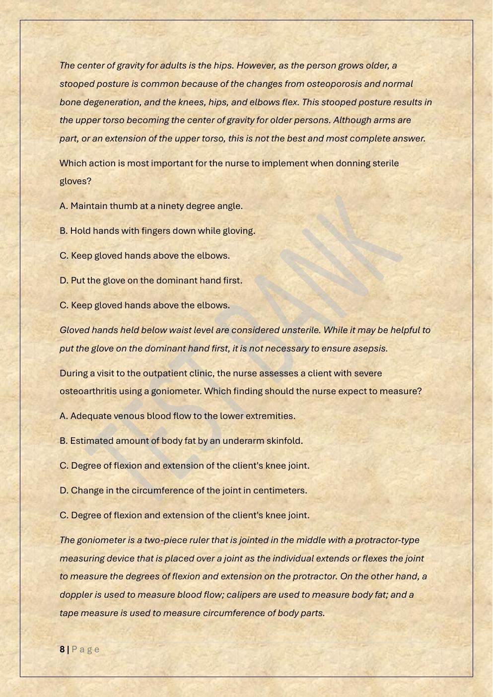 Preview page 8 of HESI FUNDAMENTALS EXAM PREP TEST  BANK 2 EXAM