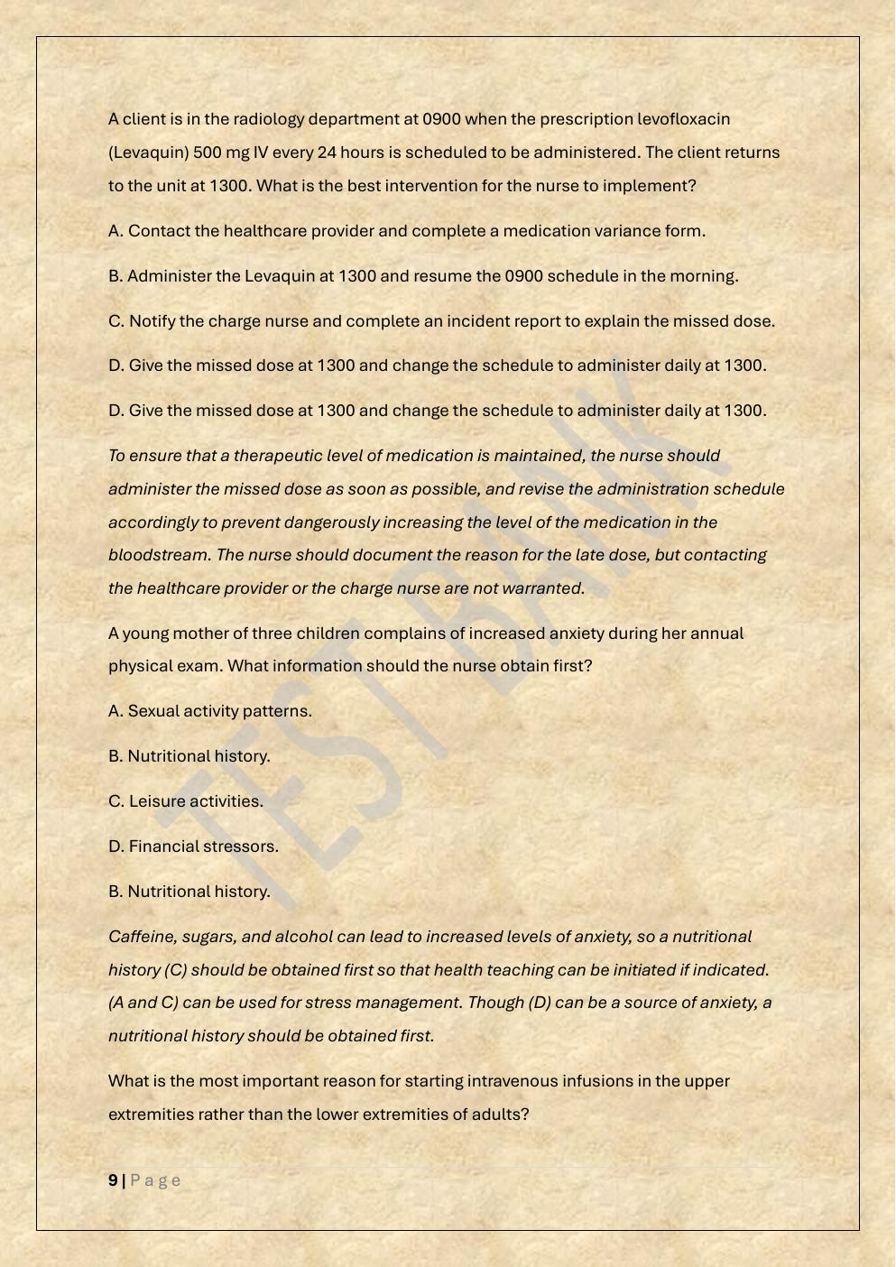 Preview page 9 of HESI FUNDAMENTALS EXAM PREP TEST  BANK 2 EXAM