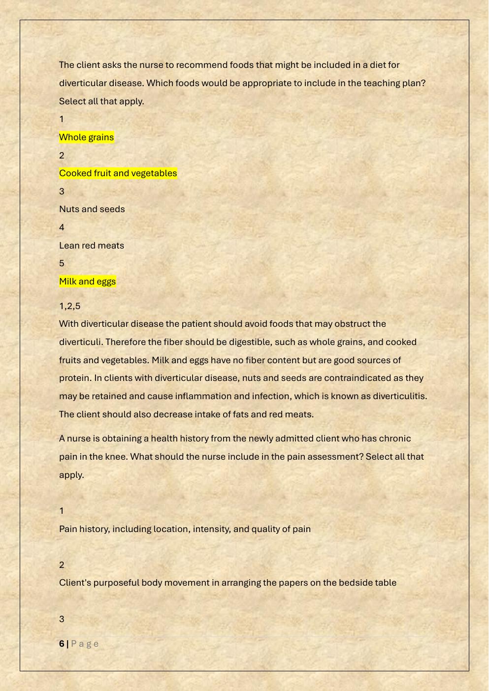 Preview page 6 of HESI FUNDAMENTALS EXAM PREP TEST  BANK 3 EXAM