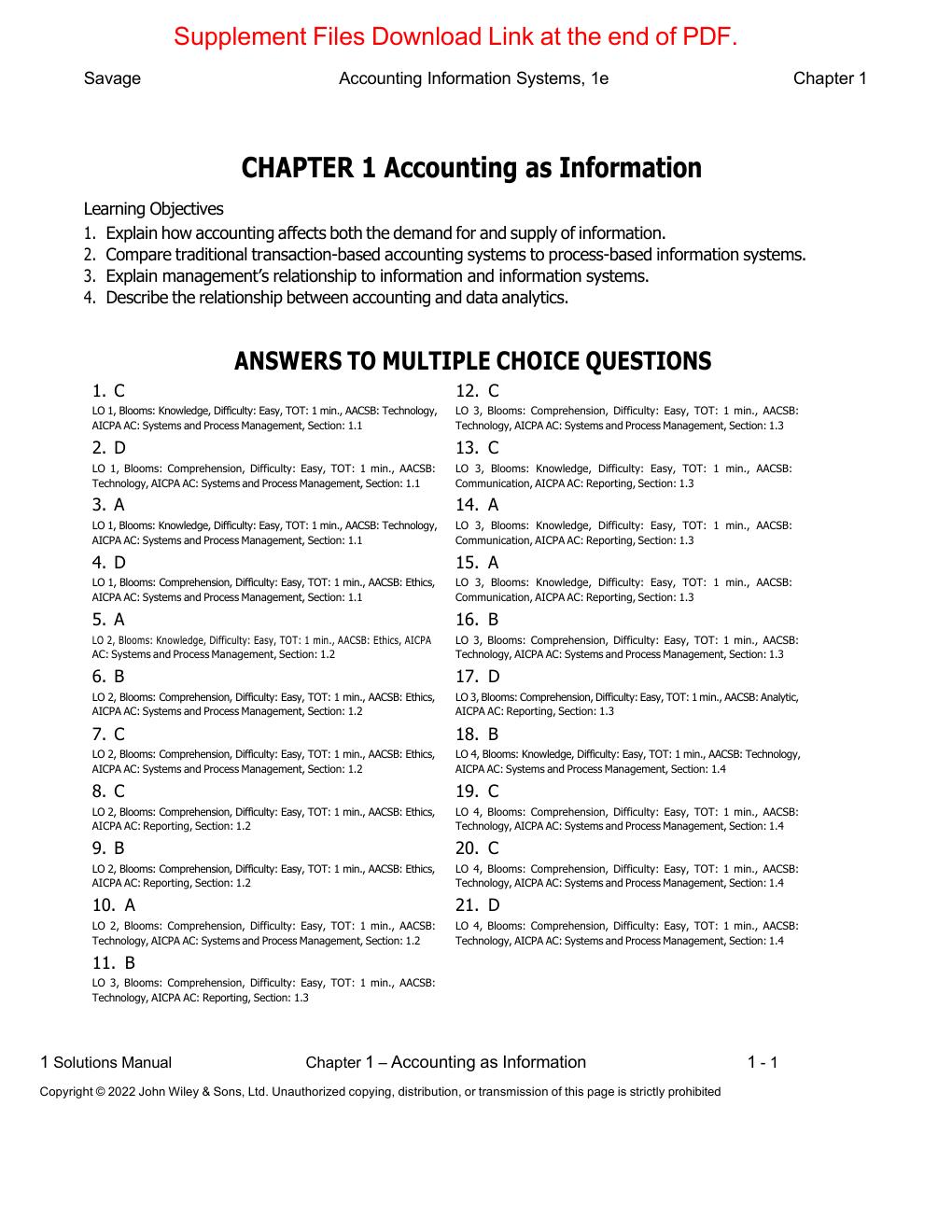 Preview page 2 of Solution Manual Accounting  Information Systems Connecting  Careers, Systems, and Analytics -Excel in Your Exams with th