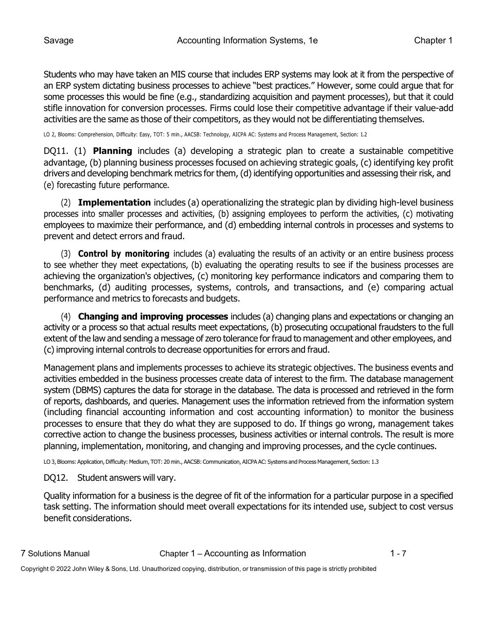 Preview page 8 of Solution Manual Accounting  Information Systems Connecting  Careers, Systems, and Analytics -Excel in Your Exams with th