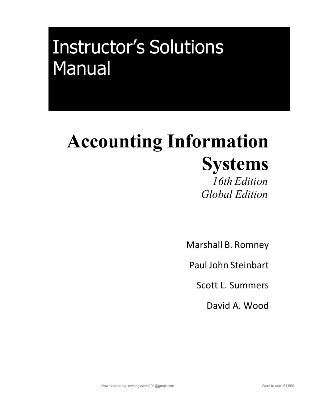 Preview page 2 of Solution Manual Accounting  Information Systems (Global  Edition) 16th Edition By Marshall -Excel in Your Exams with thi