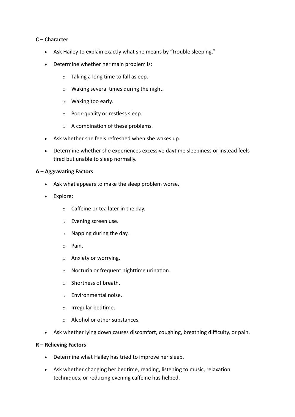 Preview page 5 of Comprehensive i-Human Case  Study. 65-Year-Old Hailey  Richardson, Reason for  Encounter: Trouble Sleeping.  Exam Study