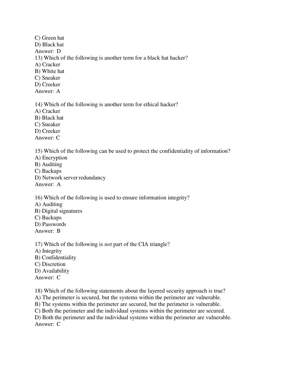 Preview page 3 of TEST BANK FOR Network Defense and Countermeasures Principles and Practices, 4th Edition by William Easttom