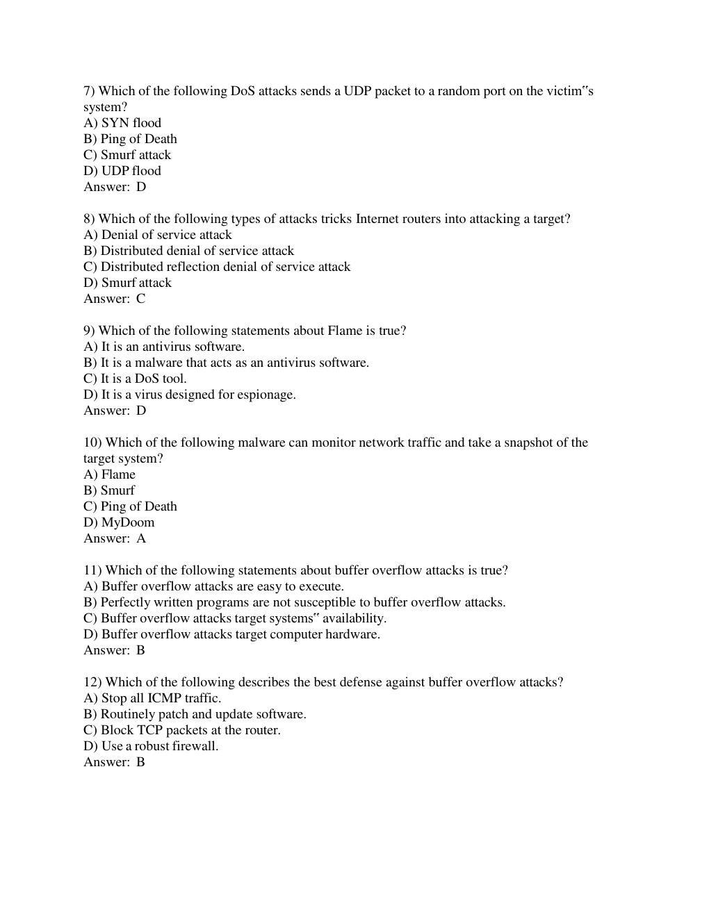 Preview page 6 of TEST BANK FOR Network Defense and Countermeasures Principles and Practices, 4th Edition by William Easttom