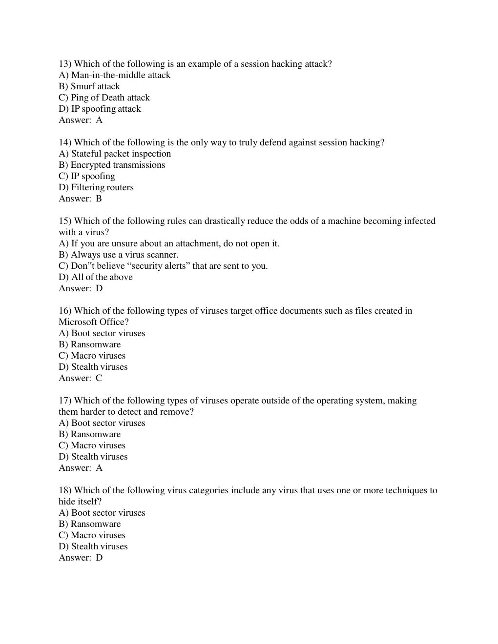 Preview page 7 of TEST BANK FOR Network Defense and Countermeasures Principles and Practices, 4th Edition by William Easttom
