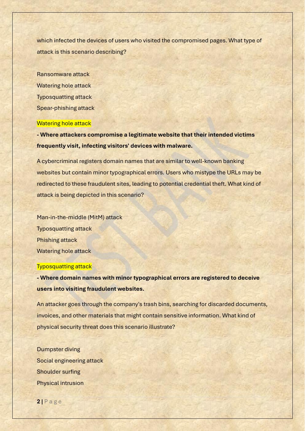 Preview page 2 of COMPTIA SECURITY+ SY0-701 CERTIFICATION EXAM TEST BANK