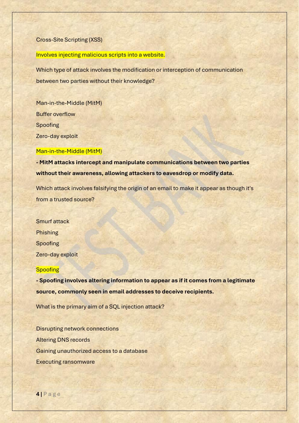 Preview page 4 of COMPTIA SECURITY+ SY0-701 CERTIFICATION EXAM TEST BANK
