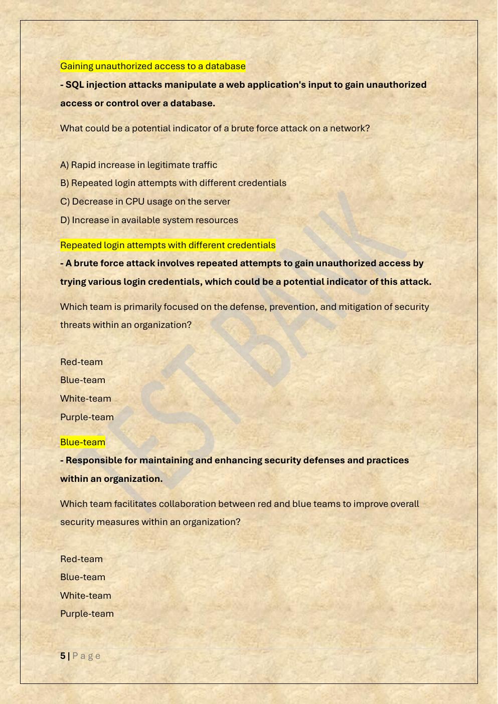 Preview page 5 of COMPTIA SECURITY+ SY0-701 CERTIFICATION EXAM TEST BANK