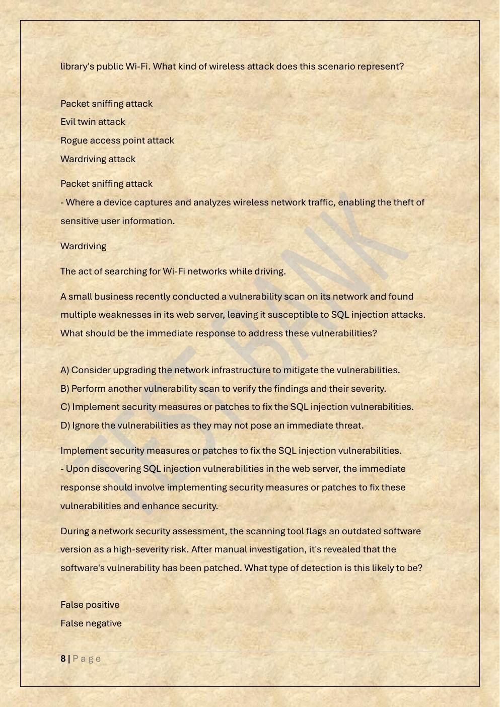 Preview page 8 of COMPTIA SECURITY+ SY0-701 CERTIFICATION EXAM TEST BANK