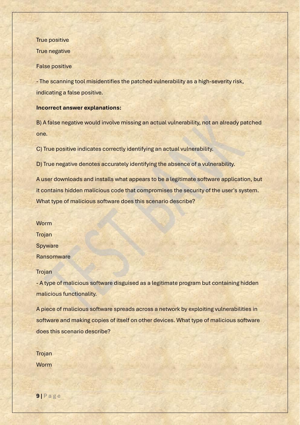 Preview page 9 of COMPTIA SECURITY+ SY0-701 CERTIFICATION EXAM TEST BANK