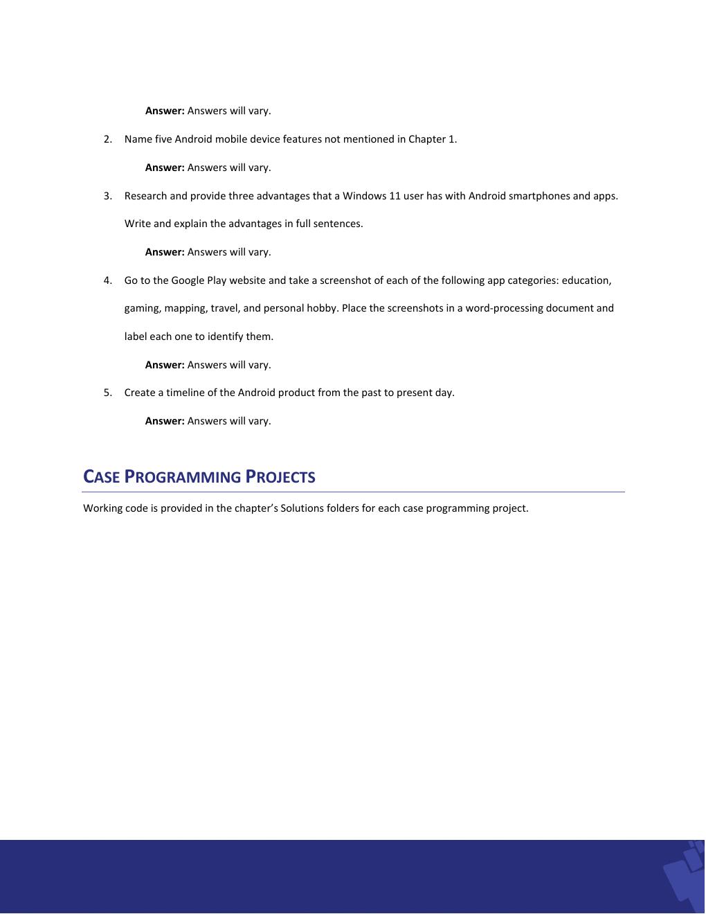 Preview page 5 of Solution Manual For Android Boot Camp for Developers  Using Java®: A Guide to Creating  Your First Android Apps, 4th  Ed