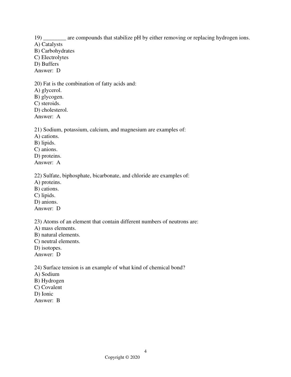 Preview page 9 of Test Bank for Anatomy & Physiology for Emergency Care, 3rd Edition by Bryan E. Bledsoe