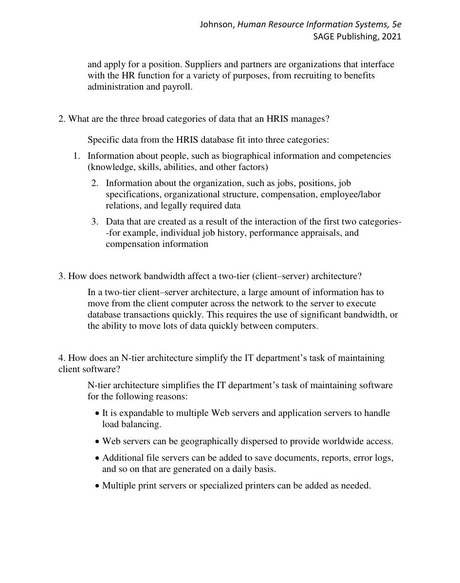 Preview page 7 of Solution Manual for Human Resource Information Systems Basics,  Applications, and Future Directions 5th Edition By Johns