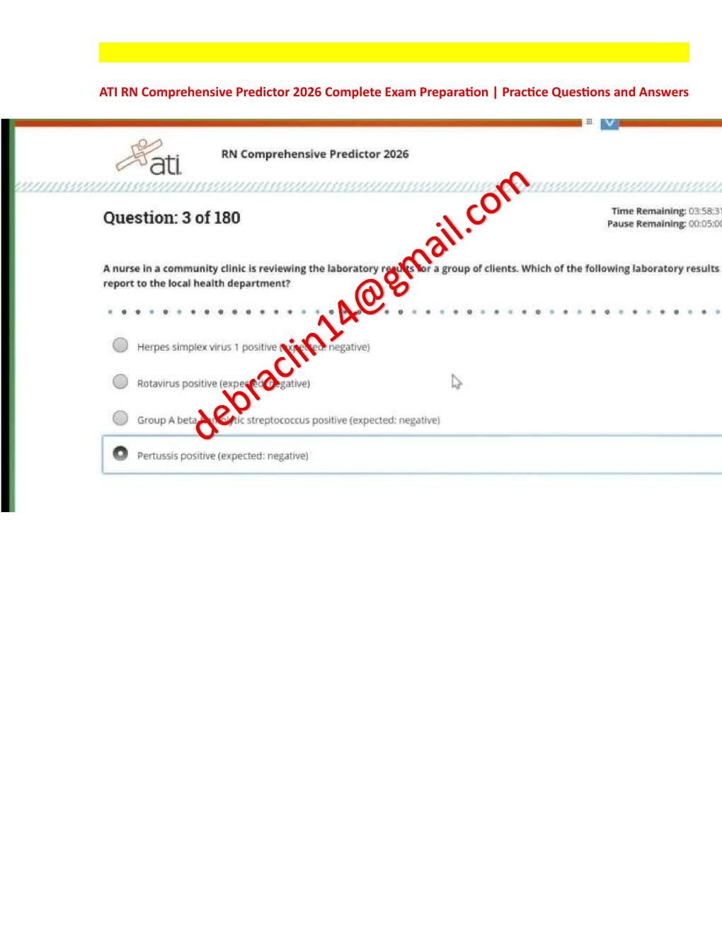 Preview page 10 of RN Exit ATI CMS Comprehensive Predictor Level 3 2026 Exit Assessment with NGN 180 Updated Questions Forms A, B and C and