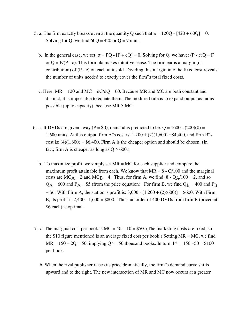 Preview page 7 of SOLUTION MANUAL FOR Managerial Economics, 9th Edition By William F. Samuelson, Stephen G. Marks, Jay L. Zagorsky