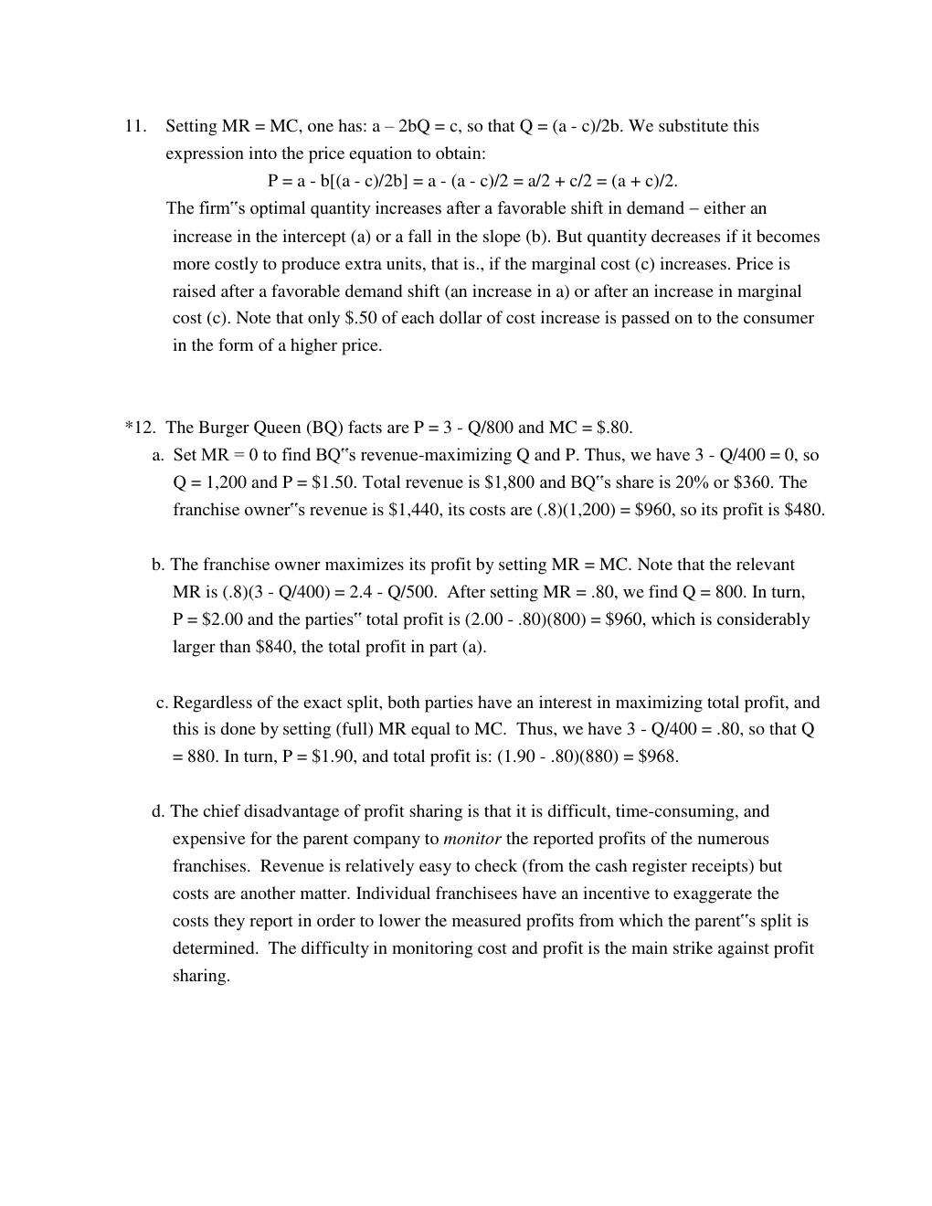 Preview page 9 of SOLUTION MANUAL FOR Managerial Economics, 9th Edition By William F. Samuelson, Stephen G. Marks, Jay L. Zagorsky