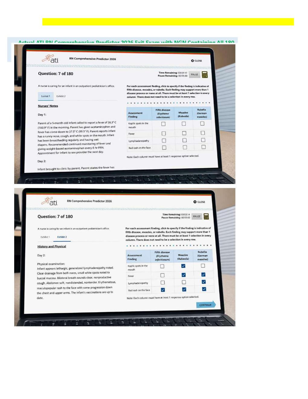 Preview page 3 of RN Exit ATI CMS Comprehensive Predictor Level 3 2026 Exit Assessment with NGN 180 Updated Questions Forms A, B and C and