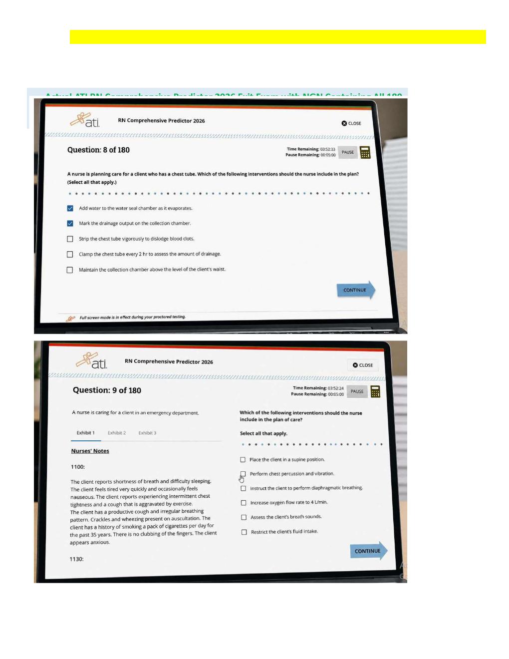 Preview page 4 of RN Exit ATI CMS Comprehensive Predictor Level 3 2026 Exit Assessment with NGN 180 Updated Questions Forms A, B and C and