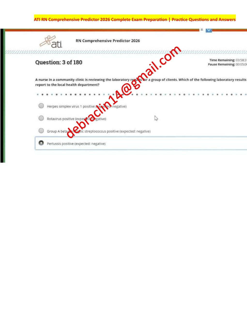 Preview page 9 of RN Exit ATI CMS Comprehensive Predictor Level 3 2026 Exit Assessment with NGN 180 Updated Questions Forms A, B and C and