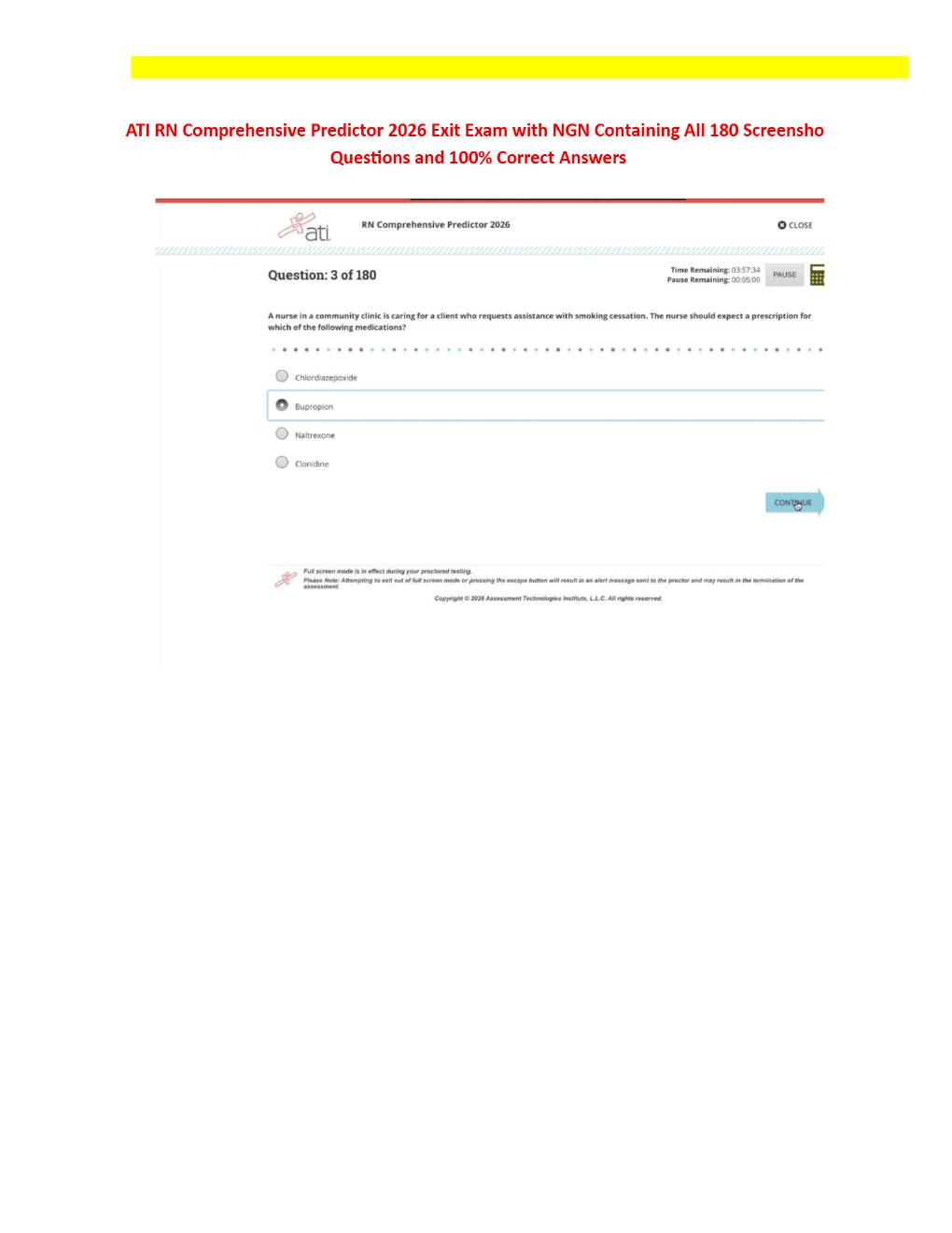 Preview page 5 of RN Exit ATI CMS Comprehensive Predictor Level 3 2026 Exit Assessment with NGN 180 Updated Questions Forms A, B and C and