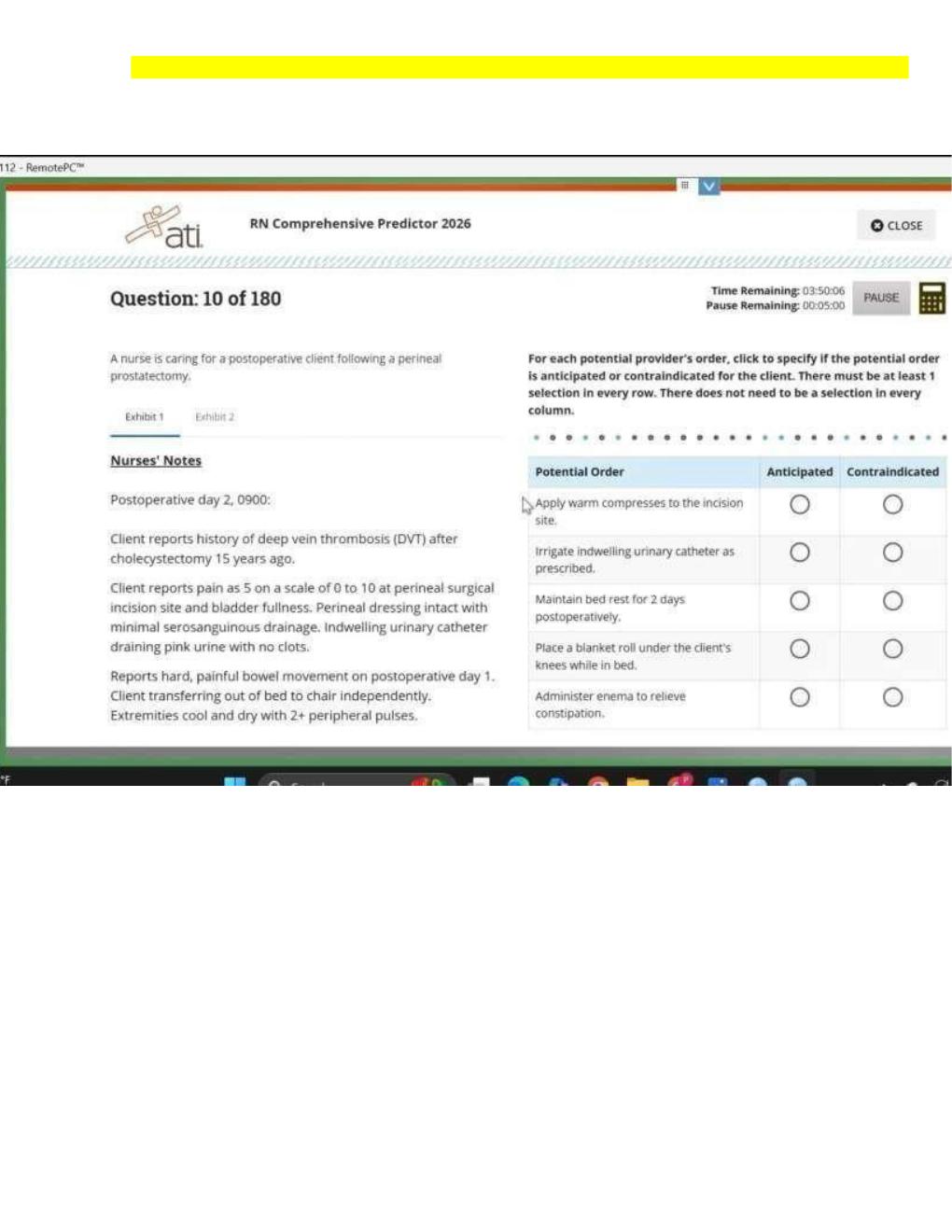 Preview page 7 of RN Exit ATI CMS Comprehensive Predictor Level 3 2026 Exit Assessment with NGN 180 Updated Questions Forms A, B and C and