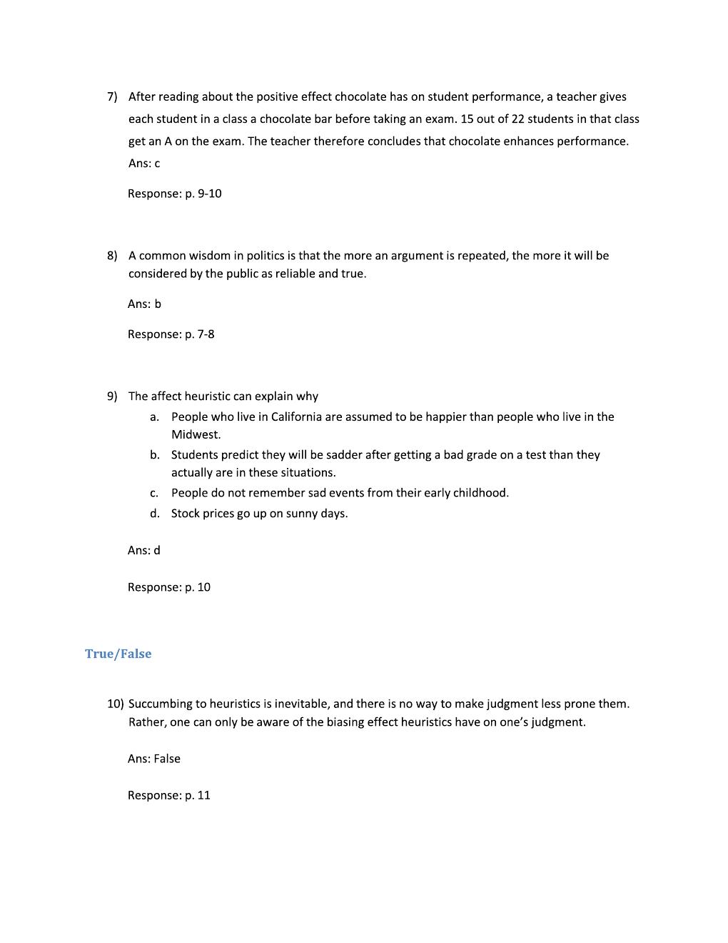 Preview page 4 of Test Bank For Judgment in Managerial Decision Making 8th Edition By Max H. Bazerman |All Chapters A+