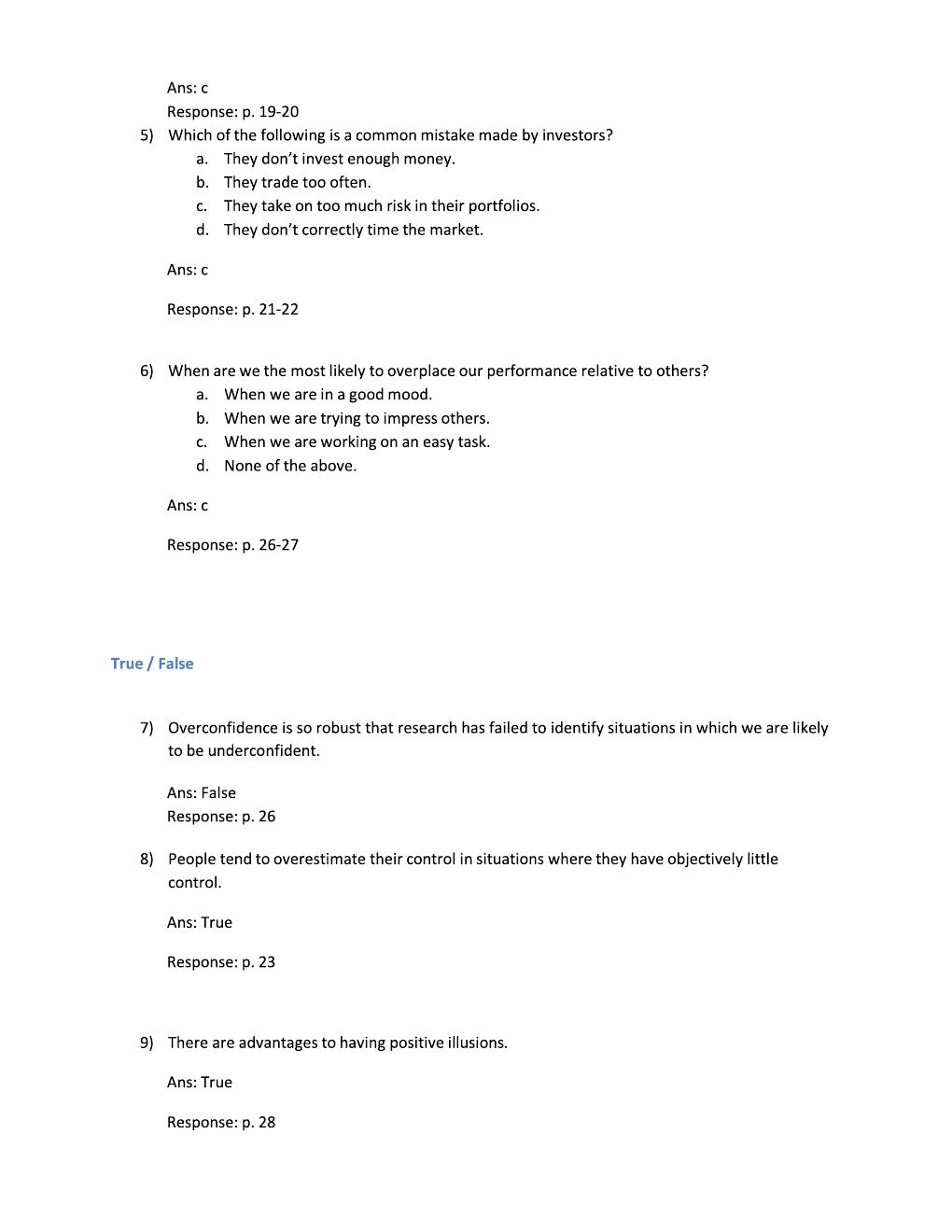 Preview page 8 of Test Bank For Judgment in Managerial Decision Making 8th Edition By Max H. Bazerman |All Chapters A+