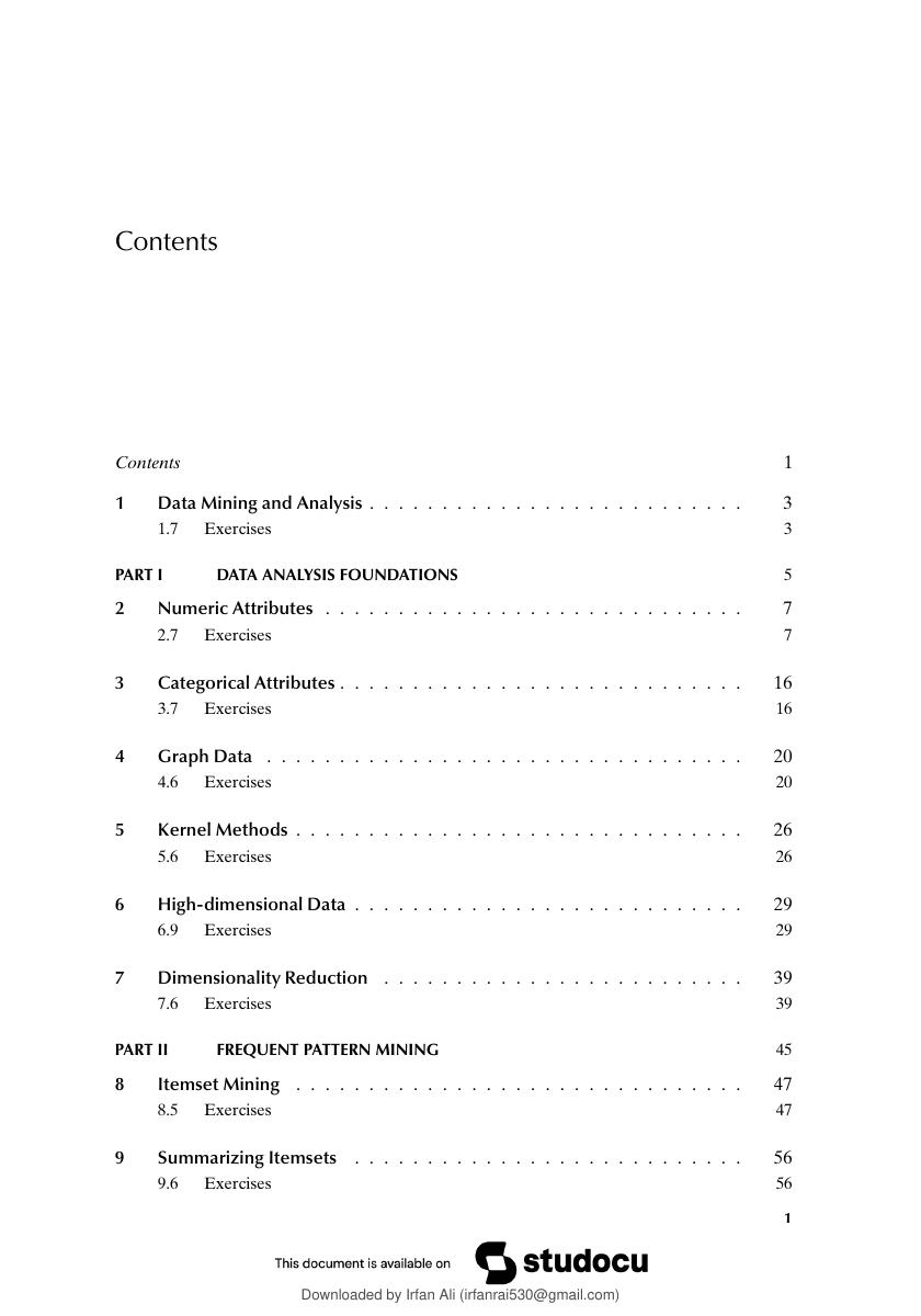Preview page 2 of Solution Manual for Data Mining and Machine Learning: Fundamental Concepts and Algorithms 2nd Edition by Mohammed J. Zak