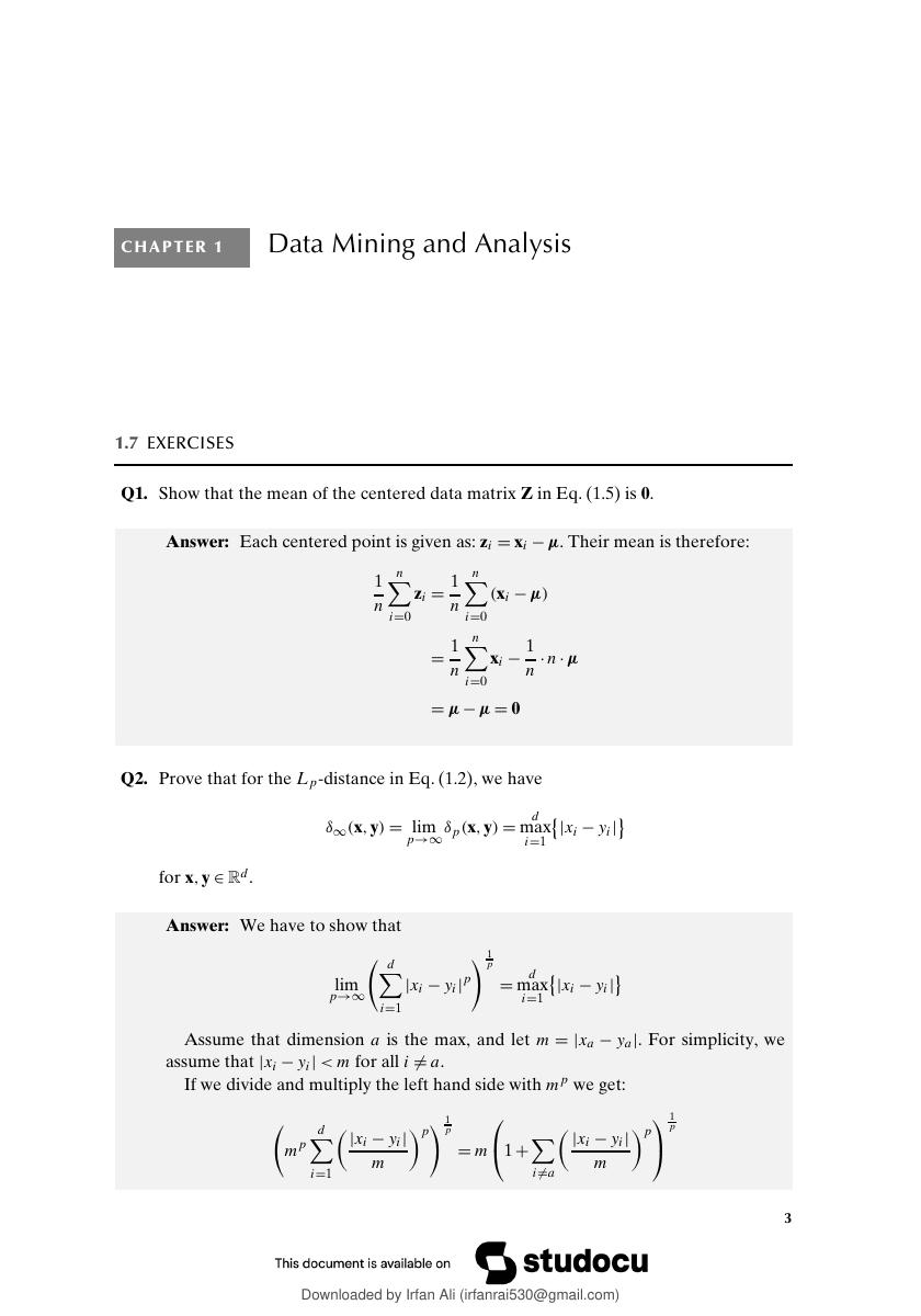 Preview page 4 of Solution Manual for Data Mining and Machine Learning: Fundamental Concepts and Algorithms 2nd Edition by Mohammed J. Zak