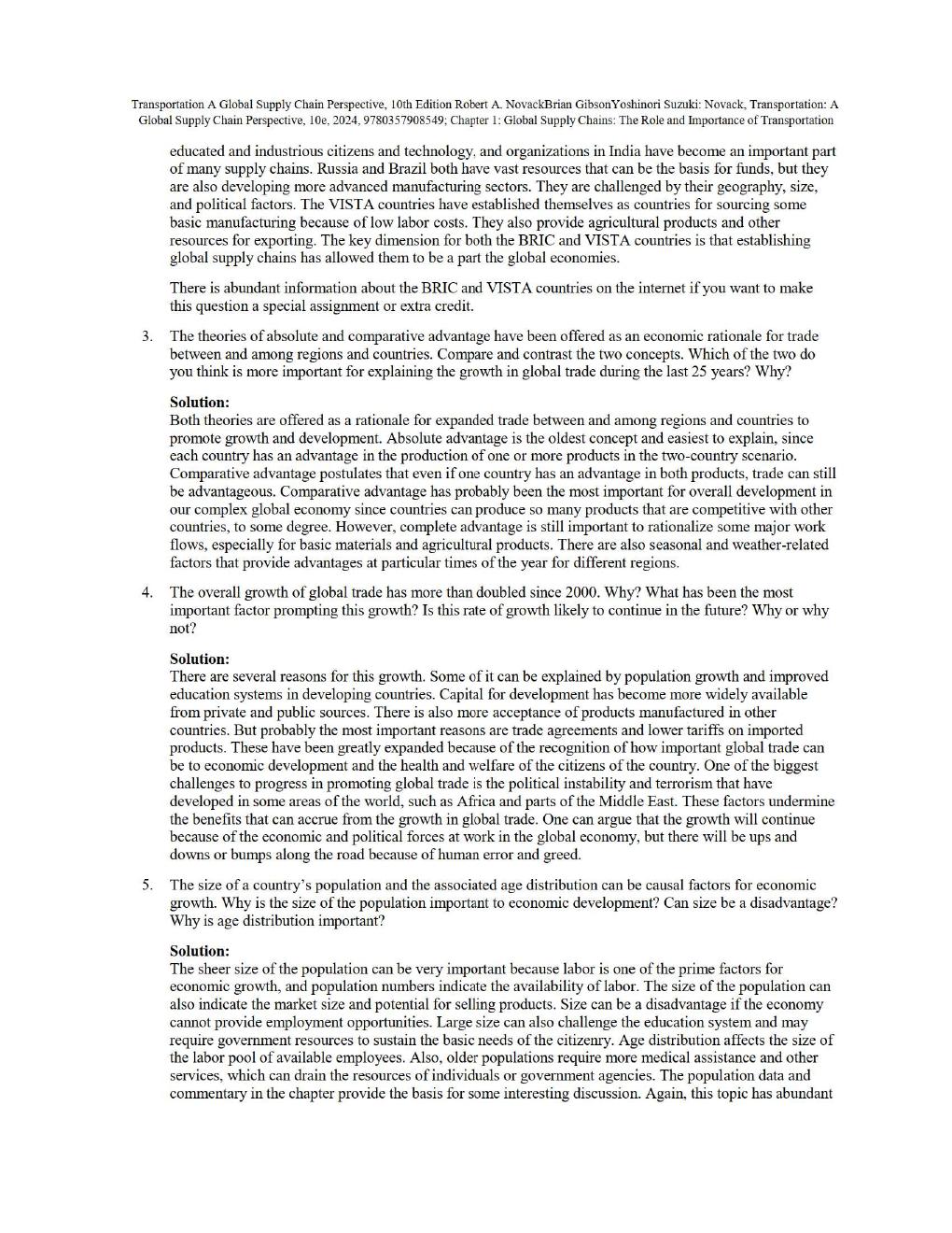 Preview page 2 of Solution and Answer Transportation A Global Supply Chain Perspective, 10th Edition By Robert A. NovackBrian Gibson Chapt