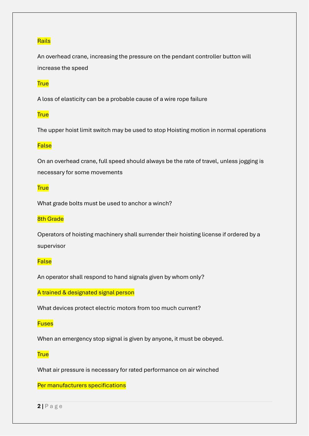 Preview page 2 of 3A HOISTING LICENSE EXAM