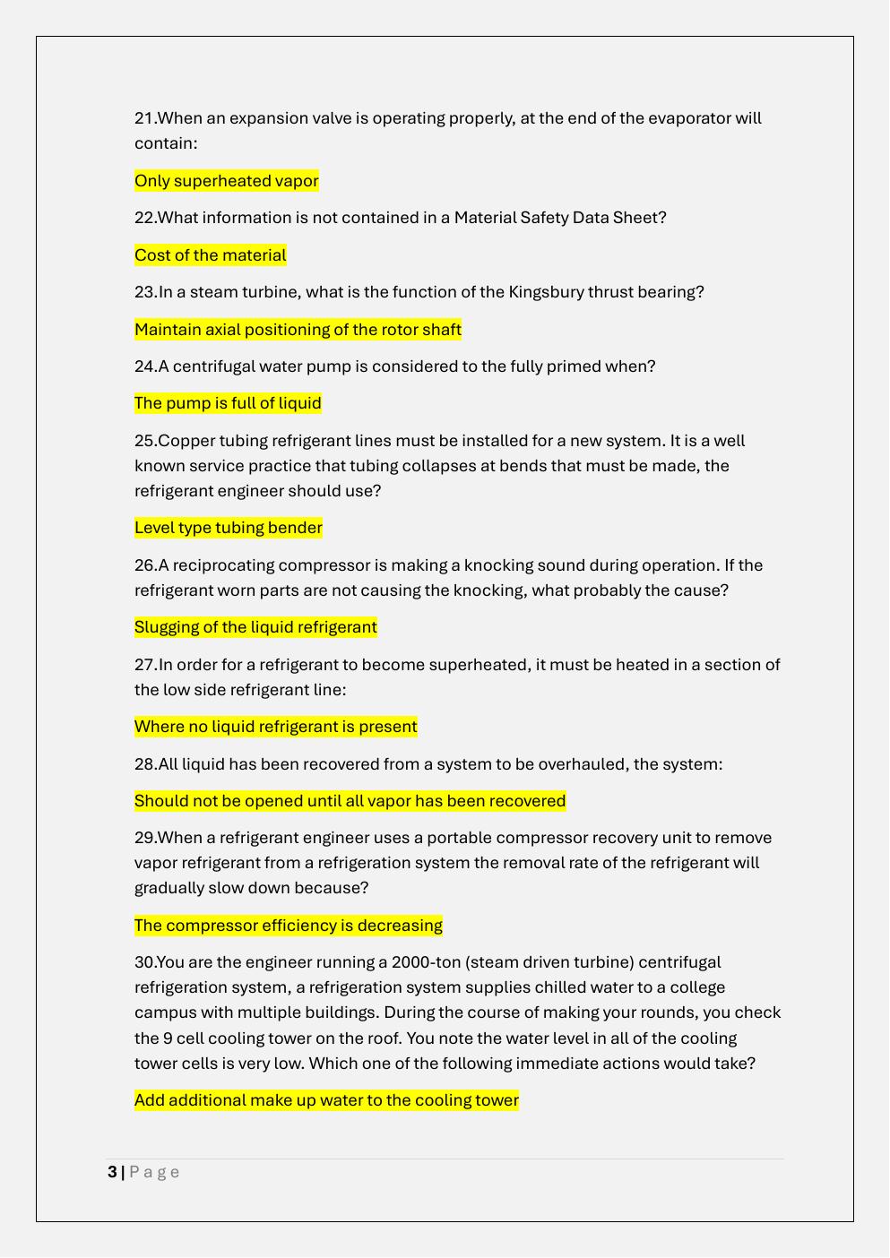 Preview page 3 of FDNY Z-51 REFRIGERATION EXAM