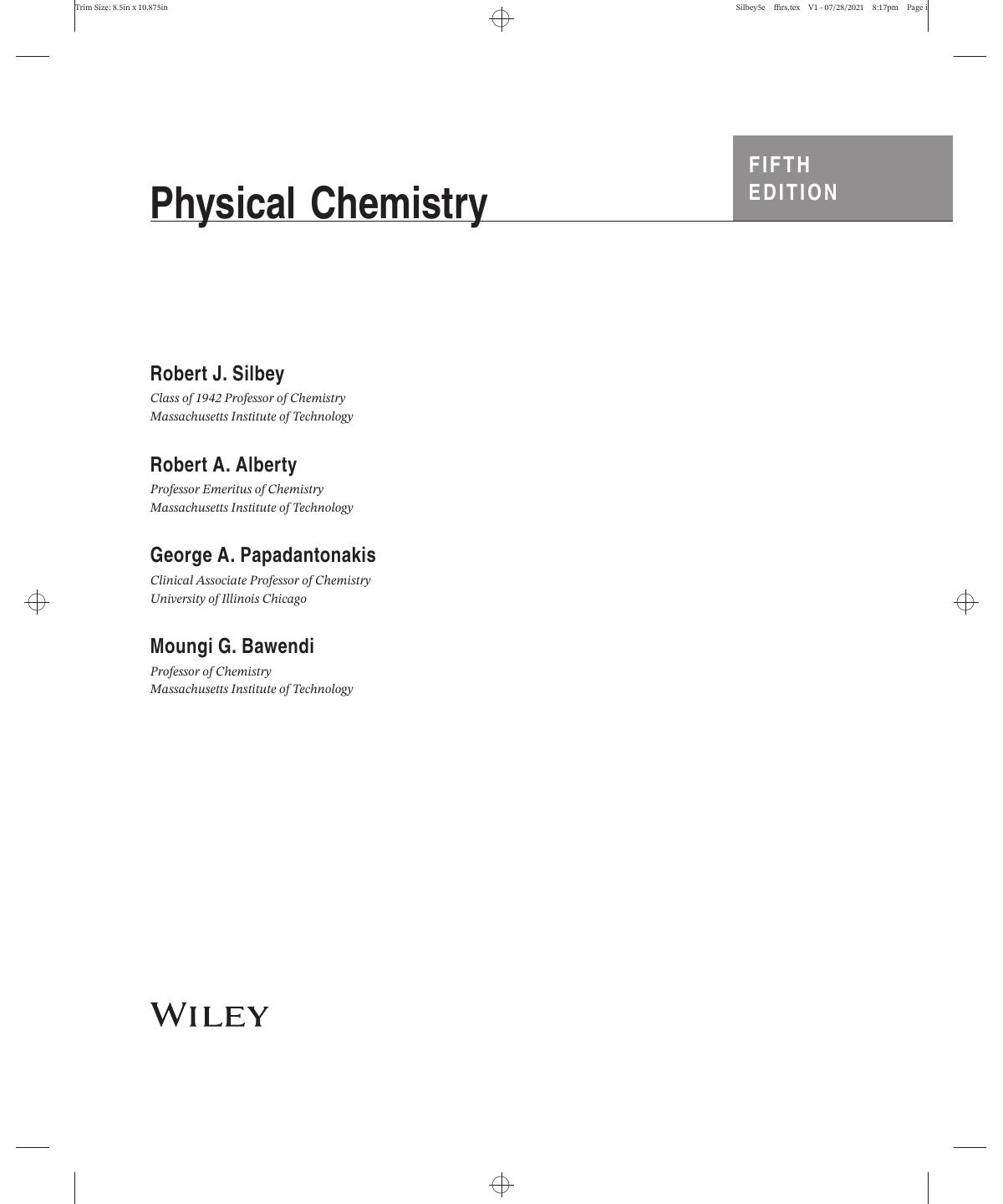 Preview page 3 of Physical chemistry 5th Edition By Robert J. Silbey, Robert A. Alberty