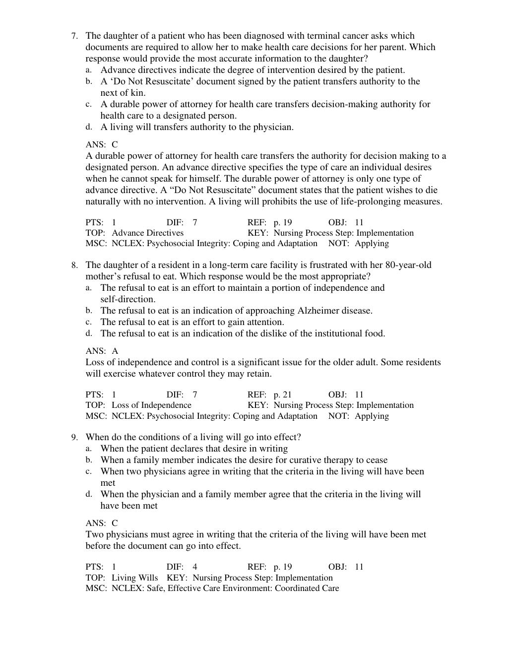 Preview page 4 of Test Bank for Basic Geriatric Nursing, 8th Edition