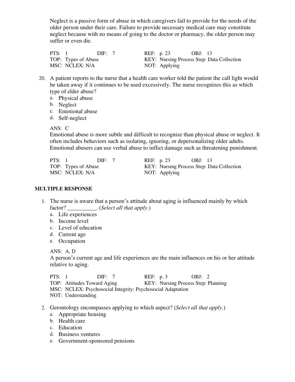 Preview page 8 of Test Bank for Basic Geriatric Nursing, 8th Edition
