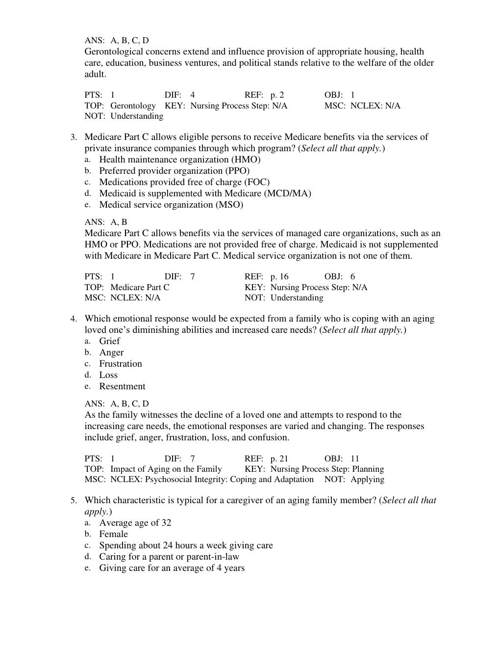 Preview page 9 of Test Bank for Basic Geriatric Nursing, 8th Edition