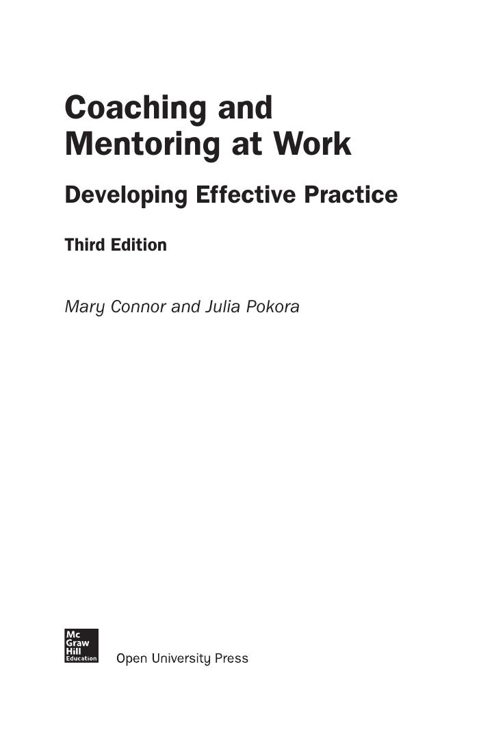 Preview page 2 of Coaching and Mentoring at Work Developing Effective Practice 3rd Mary Connor, Julia Pokora