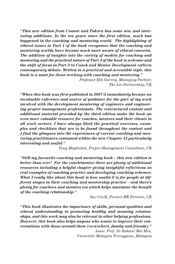 Preview page 5 of Coaching and Mentoring at Work Developing Effective Practice 3rd Mary Connor, Julia Pokora