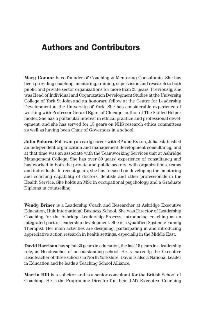 Preview page 9 of Coaching and Mentoring at Work Developing Effective Practice 3rd Mary Connor, Julia Pokora