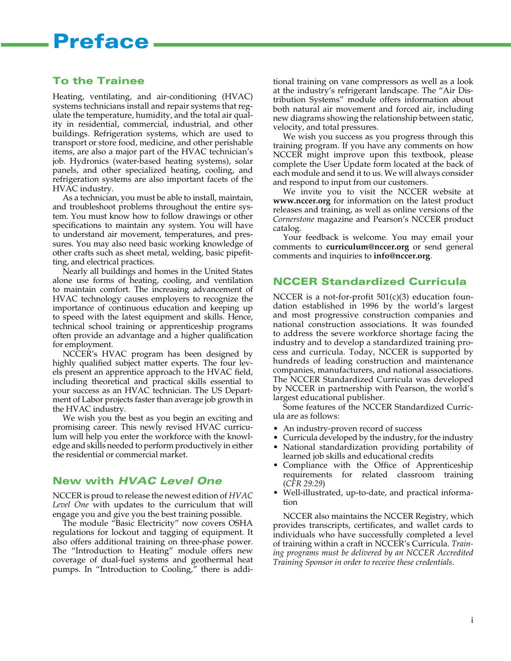Preview page 4 of HVACR, Level 1 By NCCER