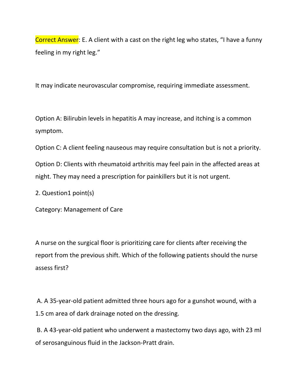 Preview page 2 of NCLEX-RN NURSING  2026 EXAM 2  VERIFIED WITH CORRECT SOLUTIONS A+