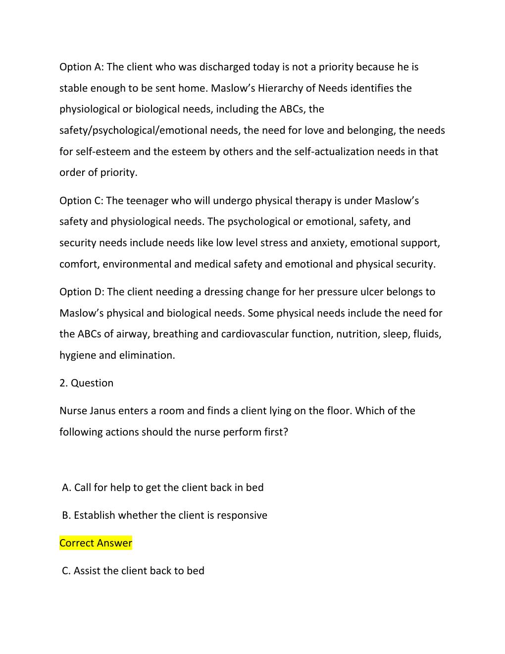 Preview page 2 of NURSING PRIORITIZATION, DELEGATION, ASSIGNMENT NCLEX-RN  EXAM 2026 NEW! 22