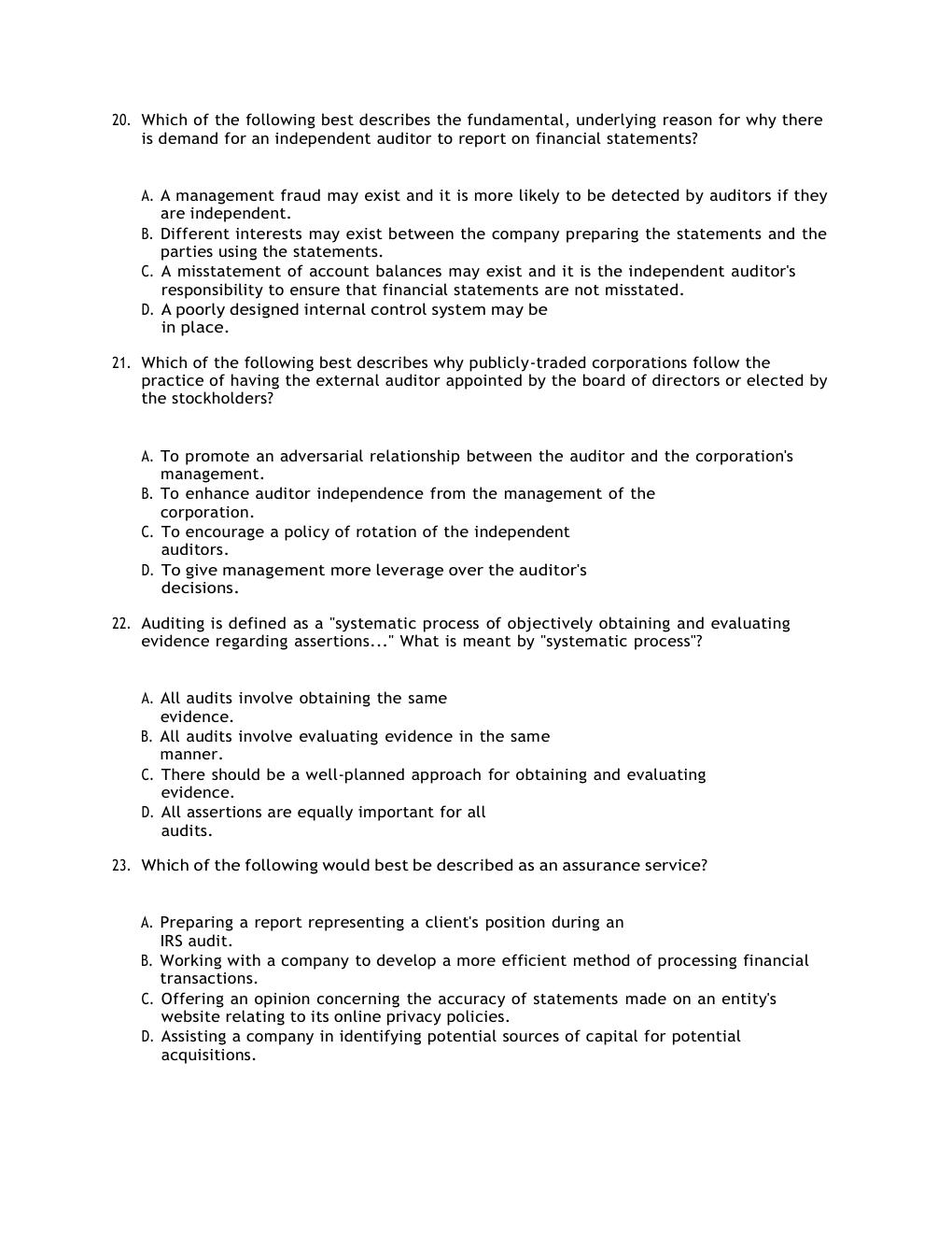 Preview page 7 of TEST BANK For Auditing & Assurance Services:  A Systematic Approach, 11th Edition By Messier Chapters 1 - 21 Complete
