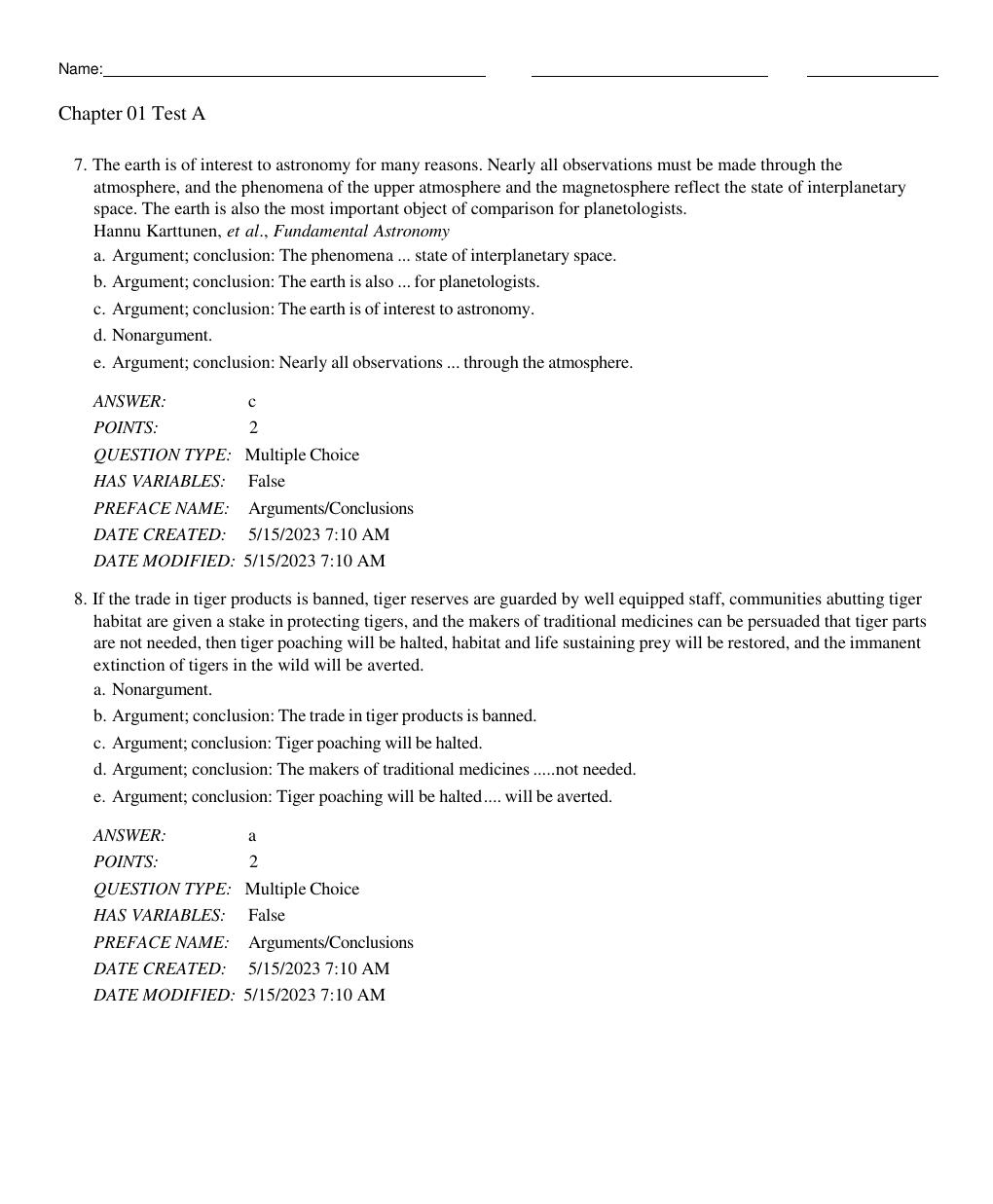 Preview page 4 of Test Bank: A Concise Introduction to Logic 14th Edition By Patrick J. Hurley