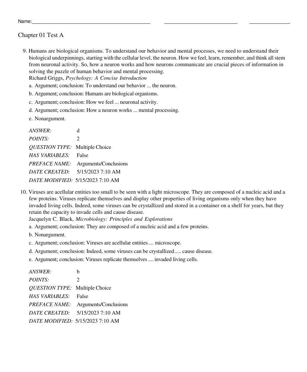 Preview page 5 of Test Bank: A Concise Introduction to Logic 14th Edition By Patrick J. Hurley