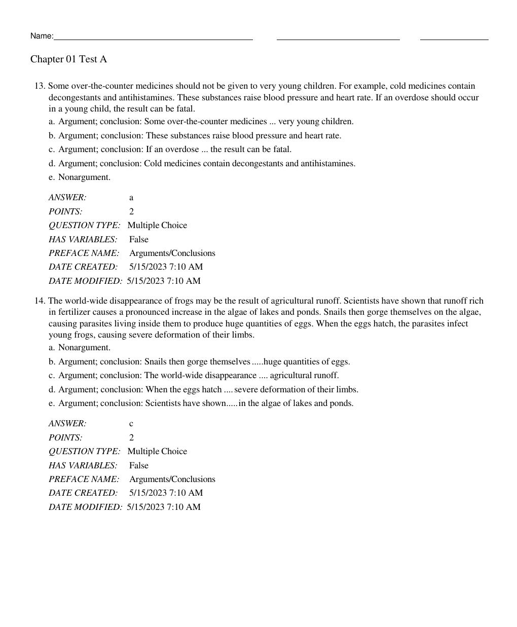 Preview page 7 of Test Bank: A Concise Introduction to Logic 14th Edition By Patrick J. Hurley